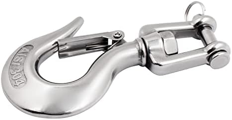 SHENGHUISS Clevis Slip Hook 304 Stainless Steel with Safety Latch, Swivel Lifting Hoisting Chain Hooks for Rigging Crane Towing Winch Wrecker ATV Trailer - Image 6