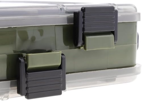 Double Sided 14 Compartments Fishing Tackle Boxes Fishing Lure Box Organizer, Fishing Bait Tackle Storage Case, Container Box for Jewelry Beads Earring Hook (Green) - Image 4