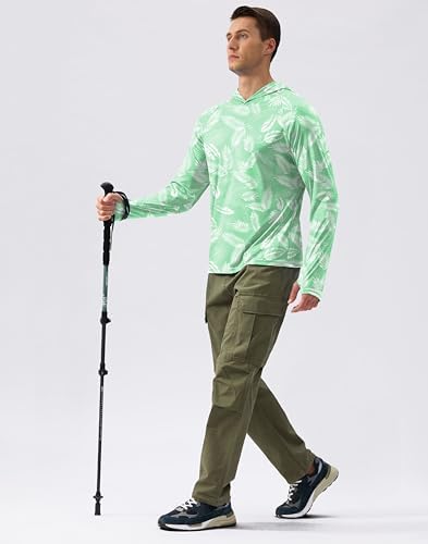 Pudolla Men's Sun Protection Hoodie Shirts UPF 50+ Fishing Hiking Shirt - Image 3
