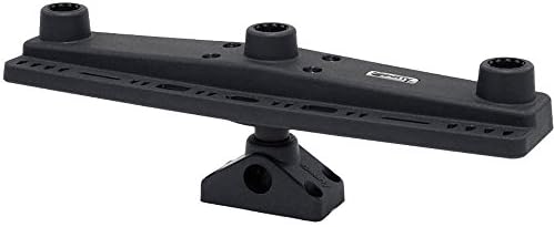 Scotty #257 Triple Rod Holder Board only (No Rod Holders) Includes Post Bracket and Mount, Black, Small by Scotty