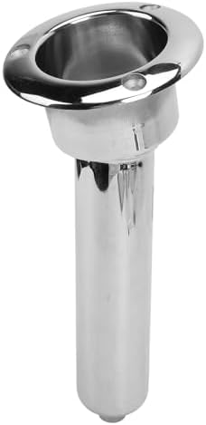 Heavy Duty Stainless Steel Deluxe Rod Holders, 2 in 1 Flush Mount Fishing Rod Pole Holders, 0 15 30 Degree Boat Fishing Rod Cup Holder 280mm Round Top Cup Holder for Yacht Ship by Unknown