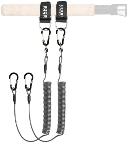 Booms Fishing T02 Fishing Pole Tether, Kayak Paddle Leash, Paddle Board Fishing Accessories, Heavy Duty Fishing Lanyard for Fishing Tools/Rods/Paddles by BoomsFishing