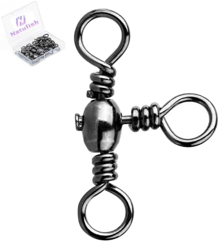 Natufish 3 Way Swivels 25/50Pcs T-Turn Connector for Saltwater by Natufish
