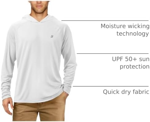 Roadbox Mens Fishing Sun Hoodie, Long Sleeve UPF 50+ UV Protection Shirts - Image 4
