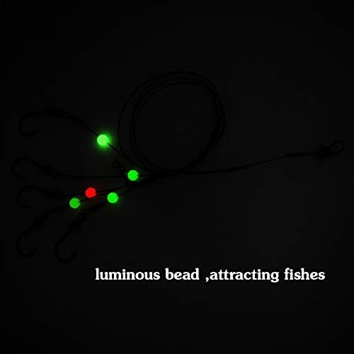 Fishing Hook with Leader,5 Hooks Fishing Rig-7 Strands Nylon Coated Fishing Leader with Swivle,Snap,Hooks - Image 5