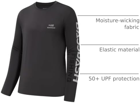 BASSDASH Fishing T Shirts for Men UV Sun Protection UPF 50+ Long Sleeve Tee T-Shirt - Image 3