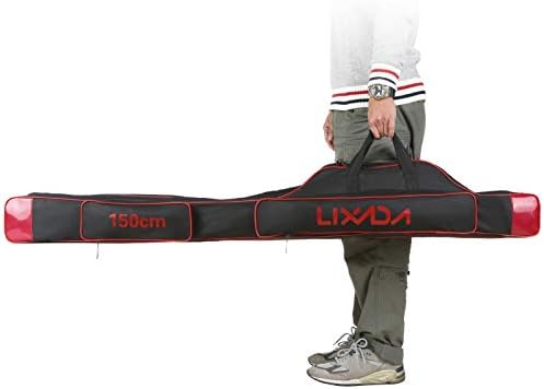 Lixada Fishing Rod Case - 3 Layers Oxford Bag, Portable Folding Carrier for Rods and Reels, Tackle Storage Travel Bag, 90cm/120cm/150cm Optional - Image 5