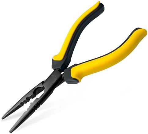 Hanpex-7 inch Fishing Pliers with Anti-rust Teflon coated, Freshwater/Saltwater Fishing Tools, Comfort Grip Handles Fishing Gear Idea for Fishing Trip by Hanpex