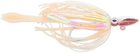 No Alibi Alien Jig - Squid Head, 4 oz, Glow Green/Chartreuse Head, Green/Chartreuse Skirt, Chartreuse Squid Paws, 10/0 Hook - Image 2