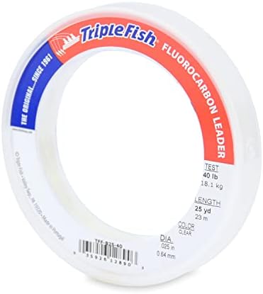 Triple Fish 100% Fluorocarbon Fishing Leader - Clear Invisible Strong and Heavy Duty Highly Abrasion Resistant, Fast Sinking Freshwater & Saltwater by TripleFish