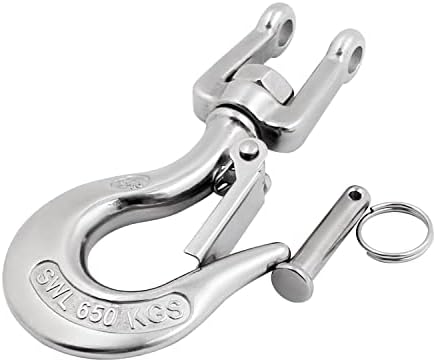 SHENGHUISS Clevis Slip Hook 304 Stainless Steel with Safety Latch, Swivel Lifting Hoisting Chain Hooks for Rigging Crane Towing Winch Wrecker ATV Trailer - Image 4