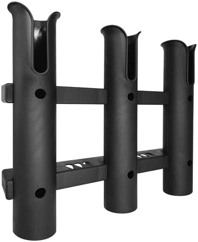 2Pcs Fishing Rod Holder Bracket Tube,3-Pole Side Mount Rod Holder with Screws Portable Boat Rod Rack Tube for Garage Wall Mounted Fishing Boat Golf Cart Cooler ATV Trailer - Image 3