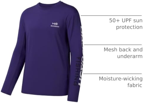 BASSDASH Fishing T Shirts for Men UV Sun Protection UPF 50+ Long Sleeve Tee T-Shirt - Image 3