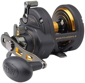 Penn Fathom II Star Drag Conventional Fishing Reel, Black Gold, 25N by Unknown
