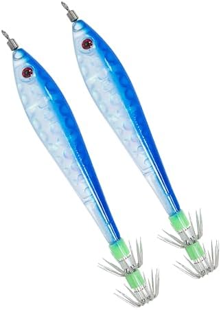 BLUEWING Fishing Squid Jig Hooks Double-Layered Stainless Steel, Fish Lure Baits for Freshwater and Saltwater by BLUEWING