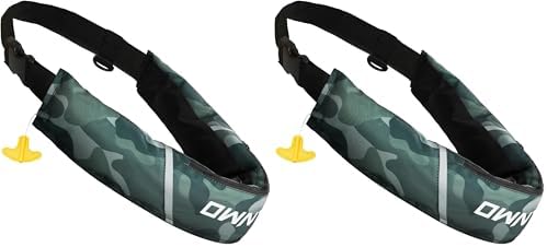 Owntop Manual Inflatable Belt Pack, Adults Swim Jacket with Blowpipe & Whistle, 24g CO2 Cylinder Included, Low Profile for Kayaking, Fishing, Paddle Sports by Owntop
