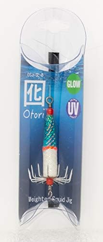 Otori Squid Jig, Weighted, 1 Pack, 1 oz, 1-1/8" Diameter Hook, Glow in the Dark by BeauMac