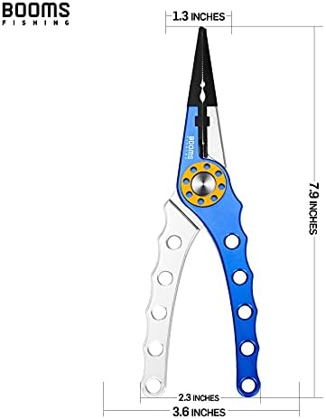 Booms Fishing X1 Aluminum Fishing Pliers Saltwater, Surf Fishing Tackle Kit, Fishing Multitool Hook Remover Braided Fishing Line Cutting and Split Ring with Coiled Lanyard and Sheath - Image 5
