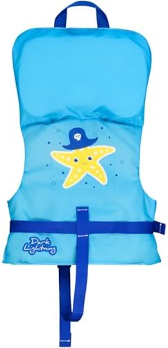 Dark Lightning USCG Approved Infant Life Jacket 0-30 lbs, Toddler Swim Vest and Baby Life Vest for 1-3 Years, 20-30 lbs, Headrest, Leg Strap and Grab Handle - Image 2