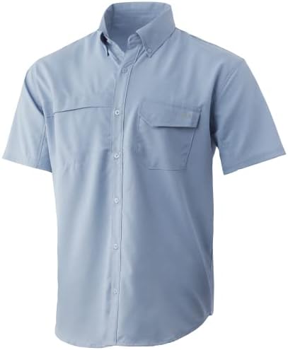 HUK Men's Tide Point Kc Scott Original Artwork Short Sleeve Shirt, Fishing Button Down by HUK