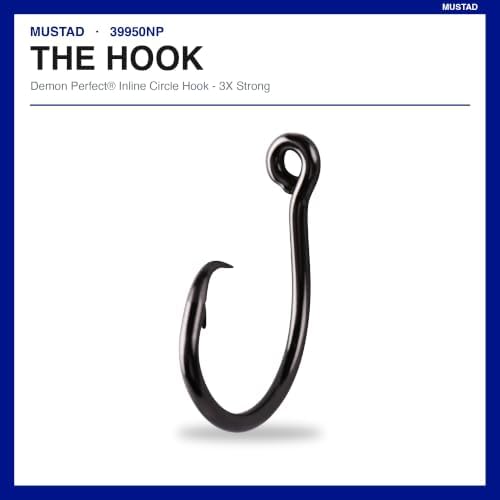 Mustad Demon Perfect Inline Circle Hook 39954NP - 1X Fine Fishing Hooks, Up Eye, Ideal for Saltwater and Freshwater Species, Original Patented Circle Hook Design, Inline Hooks - Image 5