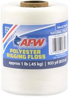 AFW Waxed Polyester Rigging Floss Saltwater Fishing, 30lb, 50lb & 70lb Test by AFWFishingBrands