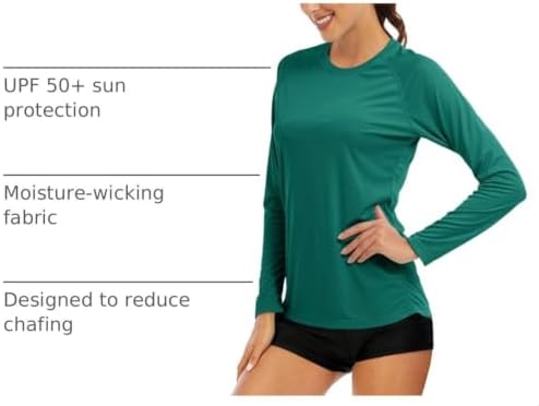 MAGCOMSEN Women's Long Sleeve Shirts UPF 50+ Sun Protection Shirts for Hiking Fishing Workout Rash Guard - Image 4
