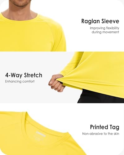 Boladeci Men's UPF 50+ Sun Protection UV SPF Shirts Long Sleeve Lightweight Quick Dry Swim T-Shirts Rash Guard - Image 5