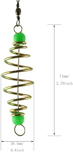 12PCS Glow Beads Bait Spring Fish Bait Holder Fishing Baiting Tool Glow Carp Fishing Feeder Carbon Steel Spiral Fish Bait Cage Total Length 8CM/3.14inch - Image 4