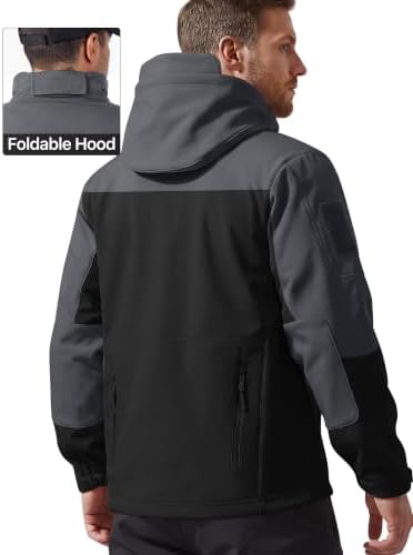 FREE SOLDIER Men's Hooded Waterproof Softshell Jacket - Image 2