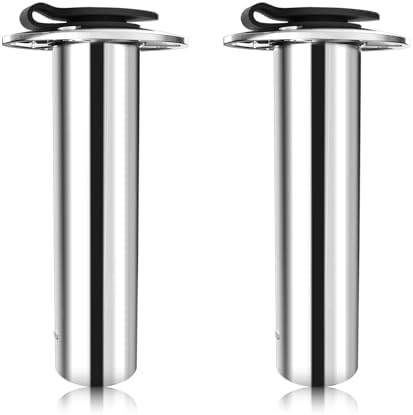 Fishing Rod Holder 2 Pack, 316 Stainless Steel 15/30/90 Degree Rod Holders for Fishing Boat, Flush Mount with Cap, Heavy Duty by Unknown