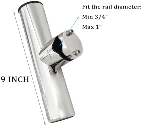 316 Stainless Steel Clamp on Fishing Rod Holders for Boat 1-1/8“ to 1-1/4” - Image 2