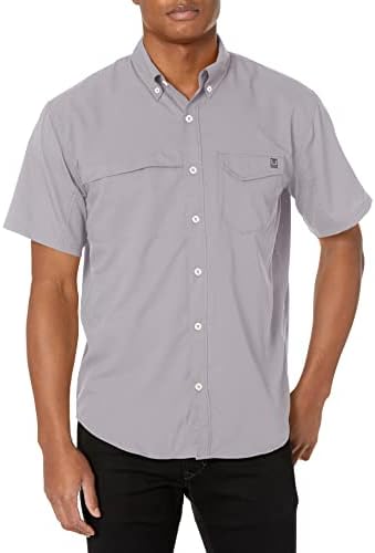 HUK Men's Tide Point Kc Scott Original Artwork Short Sleeve Shirt, Fishing Button Down by HUK