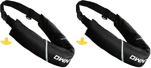 Owntop Manual Inflatable Belt Pack, Adults Swim Jacket with Blowpipe & Whistle, 24g CO2 Cylinder Included, Low Profile for Kayaking, Fishing, Paddle Sports by Owntop