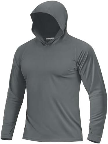 Boladeci Men's UPF 50+ Sun Protection Lightweight Hoodie Shirts Long Sleeve Fishing Shirt SPF UV Hiking Swim by Boladeci
