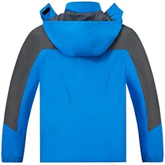 TEZO Mens Rain Jacket Waterproof with Hooded Hiking Coat Lightweight Windbreaker - Image 3