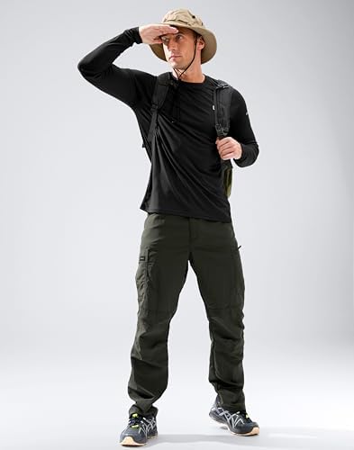 Men's Sun Protection Swim Long Sleeve UPF 50+ Rash Guard Lightweight Shirts - Image 2