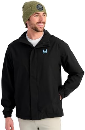 HUK Men's Storm Heavy Duty Rain Jacket 2.0, Waterproof, Windproof, Breathable Rain Coat for Fishing and Outdoor Activities by HUK