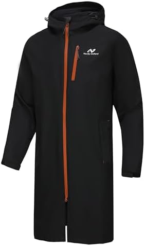 NORDIC OUTLAND Rain Jacket Men,Waterproof Breathable Long Raincoat with Hood Mesh Lining,Windbreaker for outdoor activities by NordicOutland