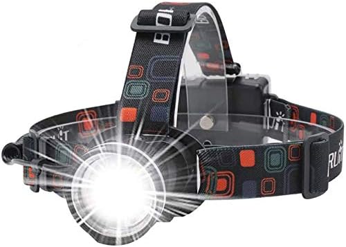 BORUIT RJ-2166 Super Bright LED Headlamp with White Light,3 Modes Adjustable Headlight Flashlight,IPX4 Waterproof Head Torch Great for Running, Camping, Hiking(Black) by BORUIT