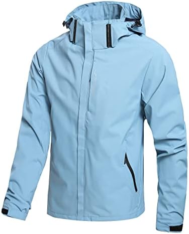 Men's Lightweight Waterproof Rain Jacket,Shell Hooded Outdoor Raincoat Hiking Windbreake jacket by Hikevitang