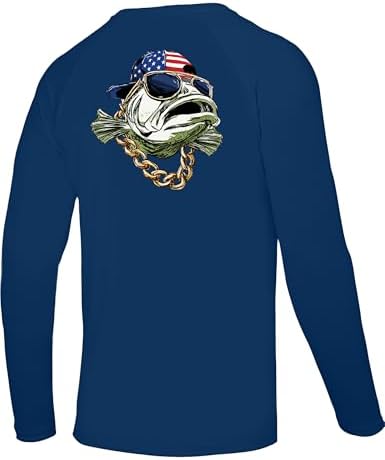 Men's UPF 50+ Sun Fishing Shirt, Long Sleeve UV Protection Tee, Quick Dry Rash Guard for Outdoor Swim Hiking by Twekfish