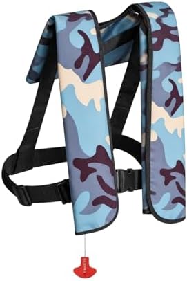 150N Automatic Inflatable Life Jacket – Adjustable Nylon Swim Vest with CO2 Inflation, Reflective Strips & Safety Buckle by FOLALIFE