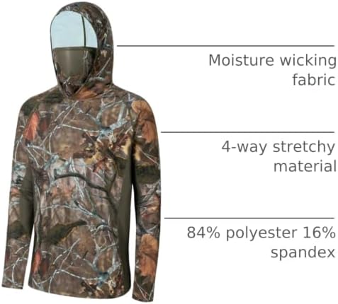 BASSDASH Men's UPF 50+ Camo Long Sleeve Hunting Fishing Hoodie Shirt - Image 3