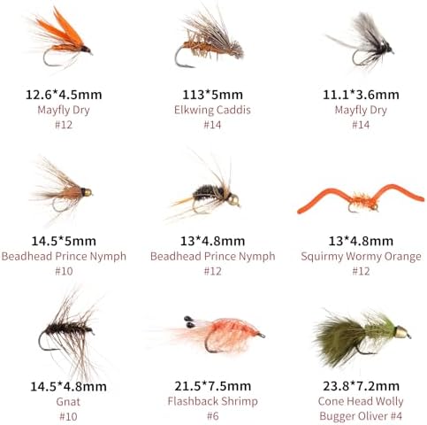 Maxcatch Fly Fishing Flies Assortment Kit, 72 pcs, Including Dry, Wet, Nymphs, Streamers Flies, with Waterproof Fly Box, for Fishing Trout, Bass, Salmon - Image 3