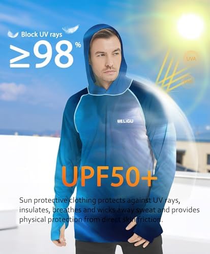 Men's UPF 50+ Sun Protection Hoodie, Long Sleeve Fishing Shirt - Image 4