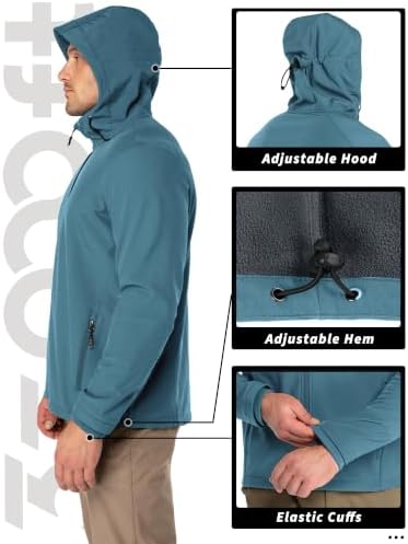 33,000ft Men's Hooded Fleece Lined Rain Shell Jacket Waterproof Lightweight - Image 5