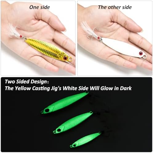 Dr.Fish 5 Pack Metal Jigging Spoon Saltwater Fishing Jigs Spoons Lures Casting Vertical Diamond Jig Lures Freshwater Bass Striper Mackerel Halibut - Image 4