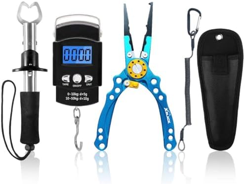 XBLACK Fishing Tool Kit Fishing Pliers Fish Gripper Fishing Scale Fish Grip Tools Set Saltwater Resistant Fishing Gear by XBLACK