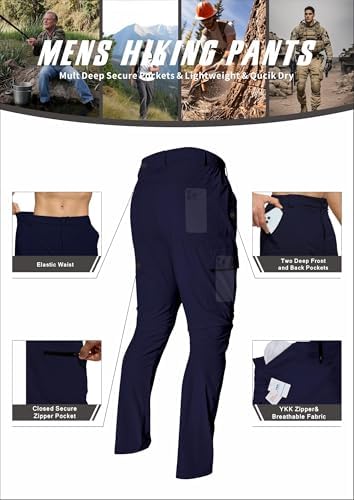 Men's Lightweight Hiking Cargo Pants Waterproof Quick Dry Travel Climbing Camping Fishing Mens Work Pants Outdoor - Image 4